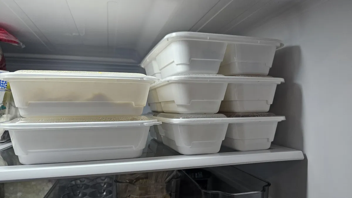 My wife went out of town for three days. She left me lunch and dinner for each day. 