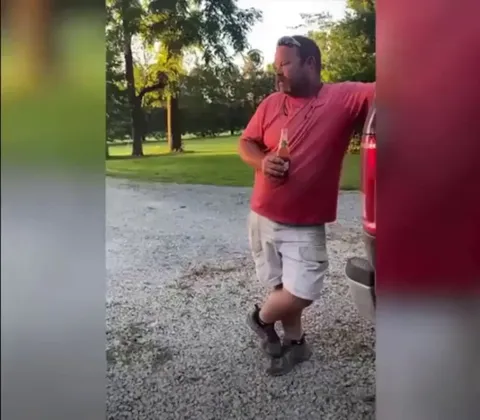 Man's family surprised him with a new puppy.