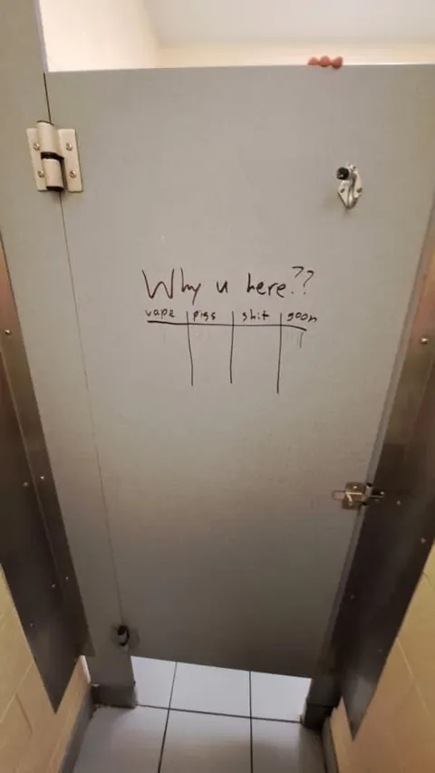 The difference between the girls washroom and boys washroom at my school 😭