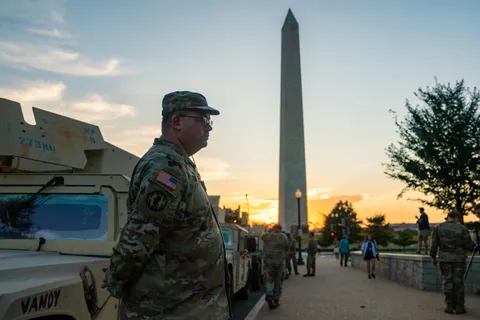 OC: Members of the National Guard deployed on National Mall in Washington, DC amid Trump's crackdown