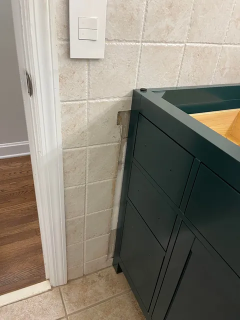 Upgraded bathroom from single to double vanity