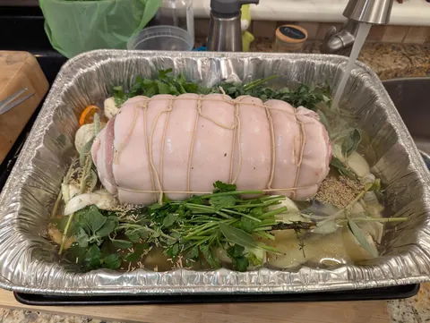 [Homemade] Porchetta from a 10lb pork belly