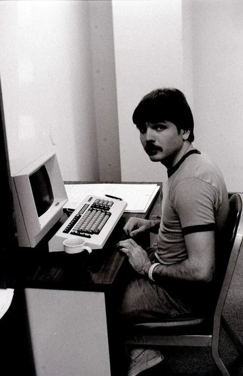 My dad working off the mainframe, mid-70s.