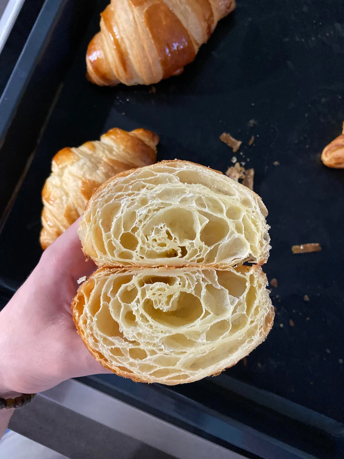 So happy to finally achieve the croissant honeycomb!