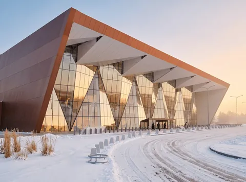 Ignatyevo Airport by ASADOV Architectural Studio in the Siberian city of Blagoveshchensk, Russia