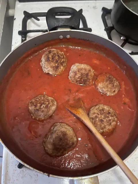 [homemade] pasta and meatballs with hard boiled eggs inside