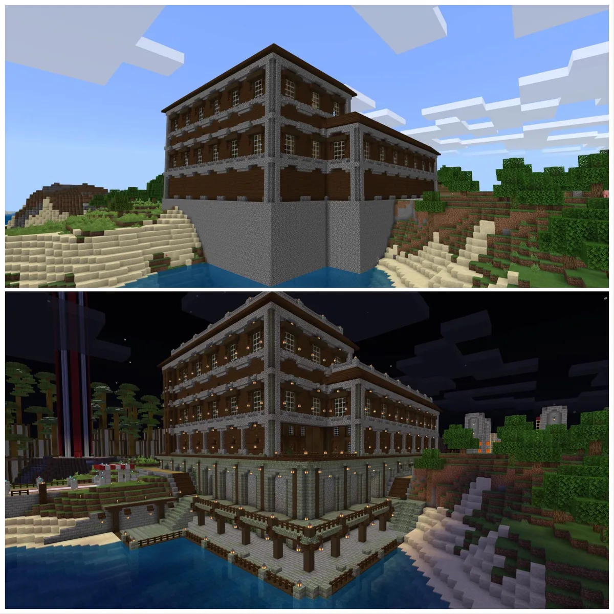 I remodeled the exterior of my Woodland Mansion - Xbox Survival