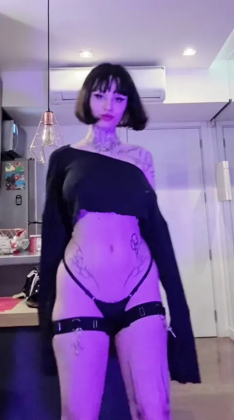 Sexy pose goth titties reveal