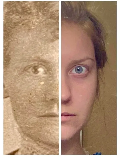 Half of my face looks like my great great*** grandmothers face from the early 1800s