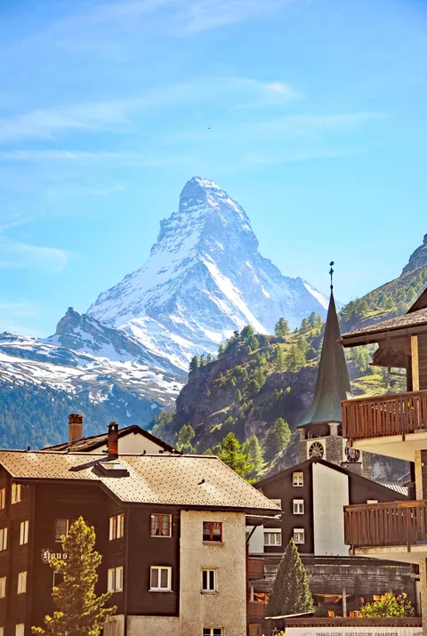 Zermatt, Switzerland on a very warm day