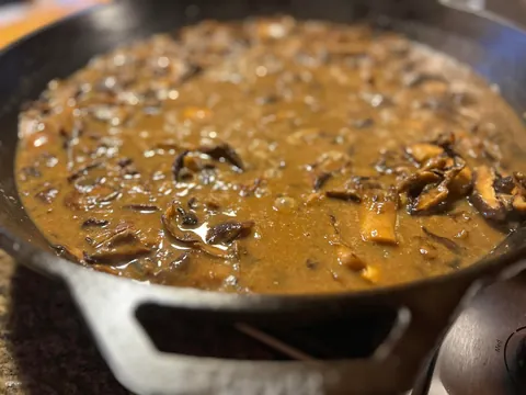 [homemade] baked mushroom Marsala tortiglioni