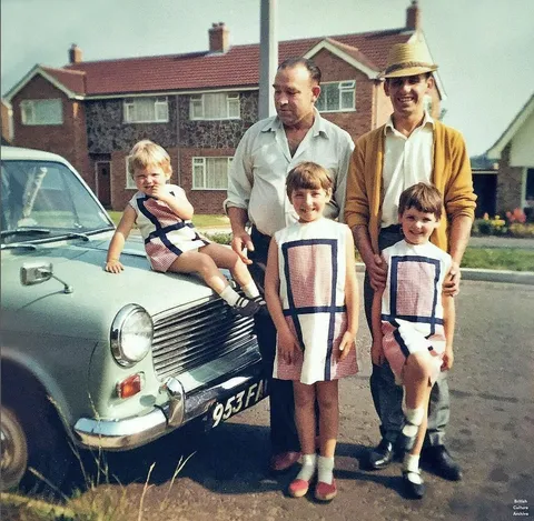 The Wright family, Wokingham UK - 1967 - in their matching dresses when mums used to make your clothes.
