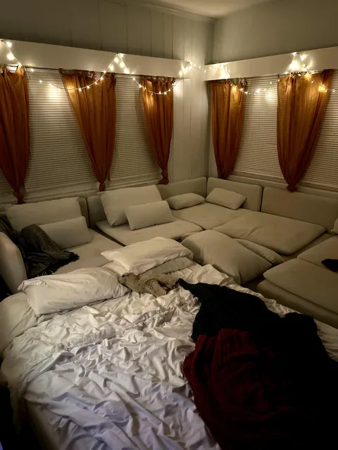 Movie marathon in my SO’s living room. We built a fort :,)