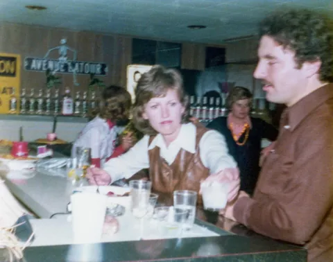 My parents at a Halloween party in 1974. My mom is dressed as Peter Pan and my dad, who can be seen in the last photo, is supposed to be Captain Hook.