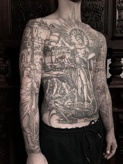 Full body suit in progress by me (Ivan Zagusta), Zaraza tattoo shop, Warsaw PL