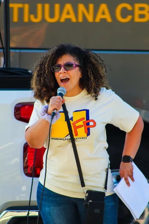 [OC] A protest at the Federal Building in Downtown L.A., where ICE has ramped up kidnappings again