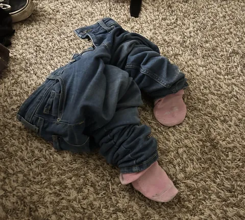 The way my wife leaves her pants makes me laugh