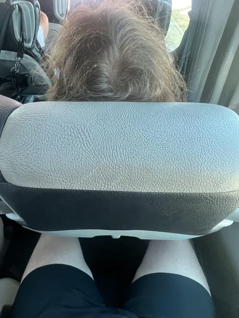 dude in front pushing back so hard on the seat my face is almost touching the back of his head