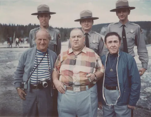 2 years ago I posted a photo here that my grandfather had taken of The Three Stooges in Yellowstone. Yesterday a Yellowstone librarian messaged me on Reddit with more photos of my grandfather with The Three Stooges that we had never seen before. He’s the park ranger in the middle. 1969.