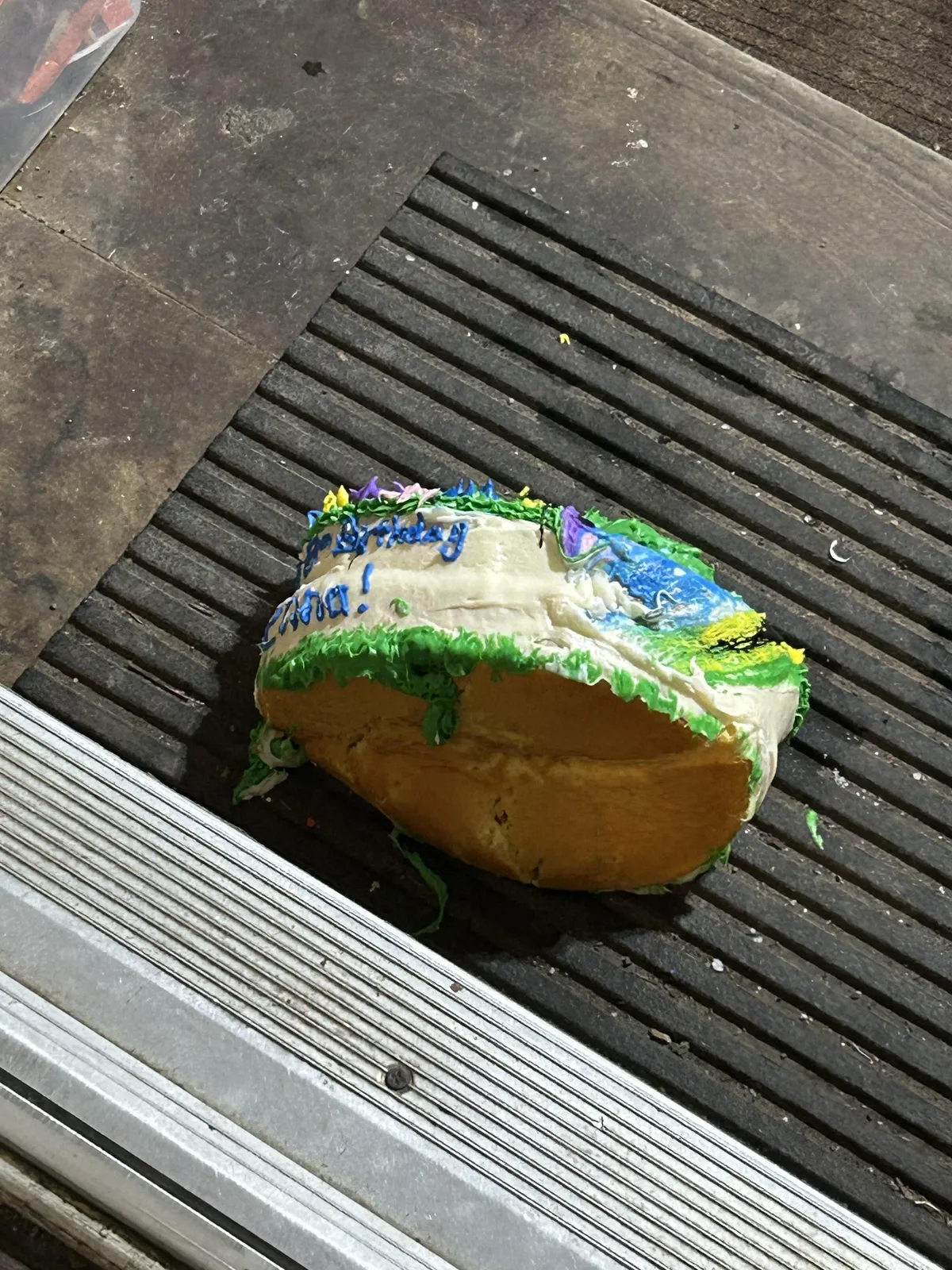 Spent an hour on my sister’s cake, and asked her to take it to the garage…