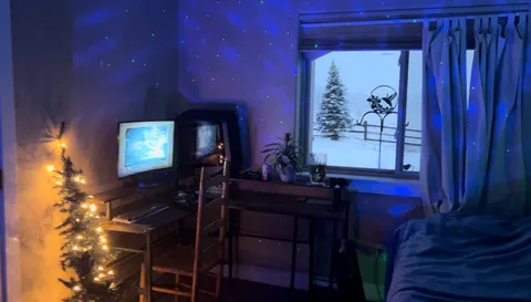 My room. Snowing in CO already. 