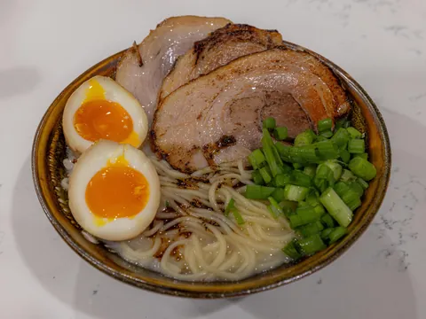 [homemade] ramen in ramen bowls I made myself