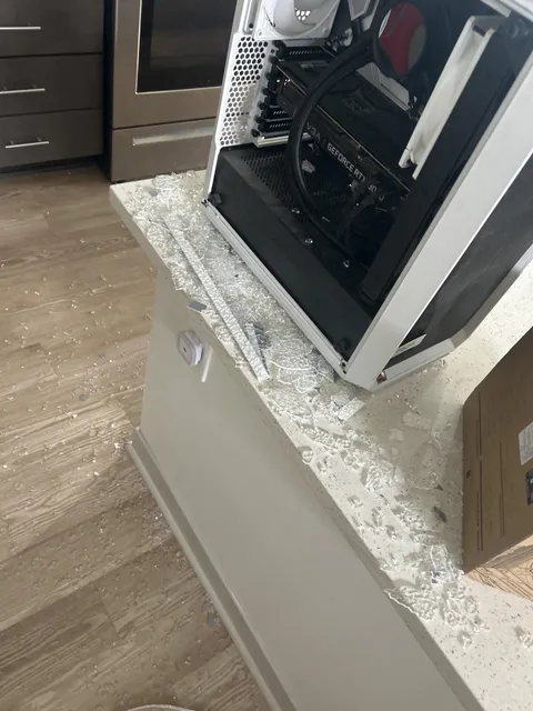 TIL that quartz countertops have the same properties as ceramic floor tiles…