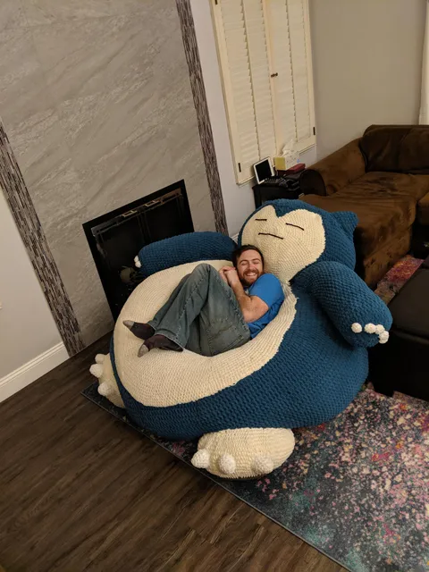 So, my friend made life-size Snorlax for my husband...