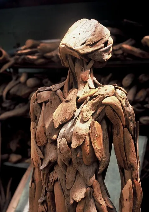 Japanese artist Nagato Iwasaki creates these haunting life-sized figures using only driftwood. Imagine walking alone in a forest and stumbling upon one of these.