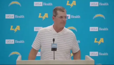 [Highlight] Jim Harbaugh on the Chargers’ roster health going into training camp: “Pretty, pretty good as my friend Larry David would say.”