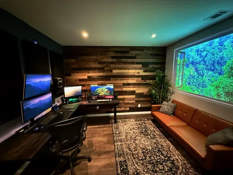 Basement office with a view