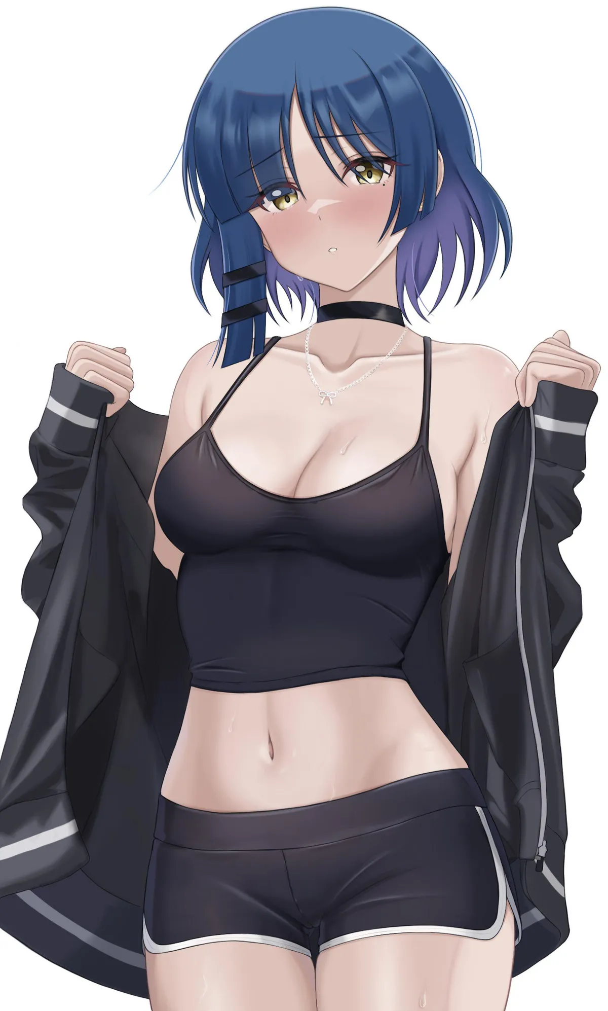 Ryo Blushing While Removing Her Jacket (Bocchi The Rock)