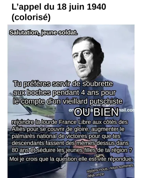 Je pars au front direct