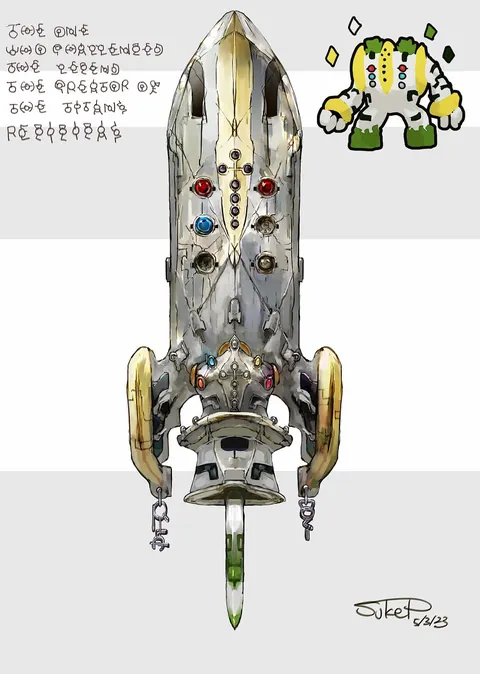 [OC] I made some Regi Inspired Headgear &amp; Weapon Designs!