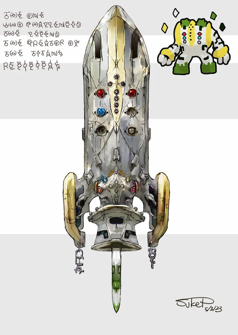 [OC] I made some Regi Inspired Headgear &amp; Weapon Designs!