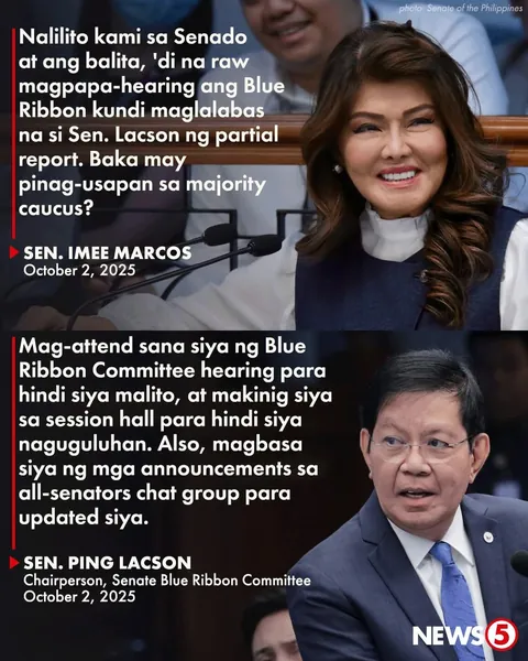 Sen. Ping Lacson binira si Imee Marcos - Umattend ka ng Blue Ribbon, Makinig sa Session Hall, Magbasa ng GC
