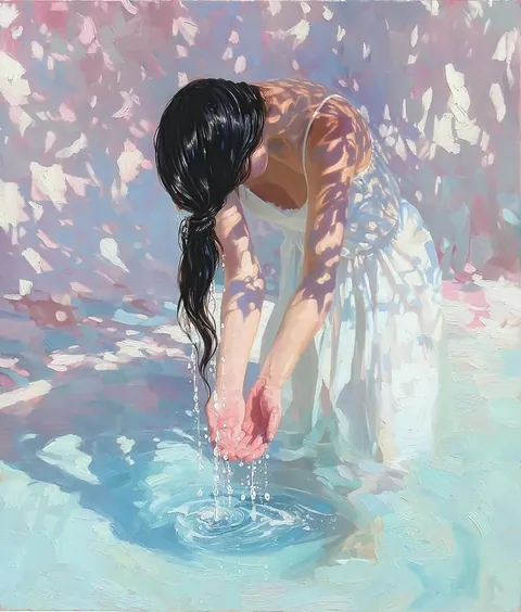 Still Water Ritual, Elena Wuest, Oil on canvas, 2026