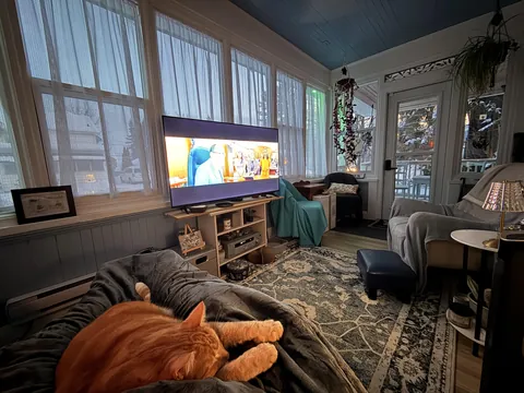 This is our sunroom. It’s my cozy place.