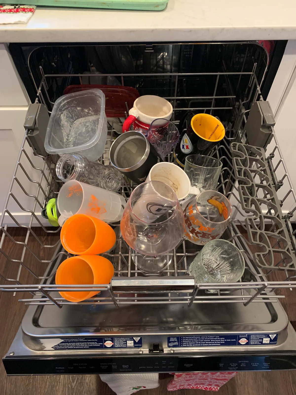 The way my wife loaded the dishwasher