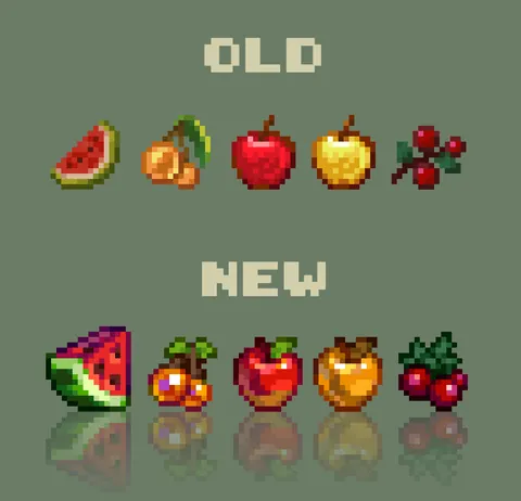 Some Minecraft fruit resprites I made!