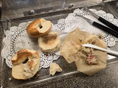 Some psychopath leaves the food provided in the break room like this. Almost every day