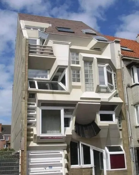 A genuine apartment building in Ostend, Belgium