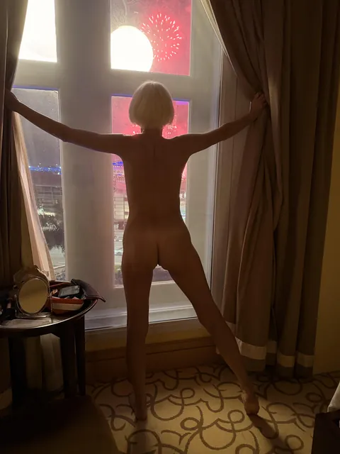My wife [50] advertising from hotel window. What’s your thoughts?