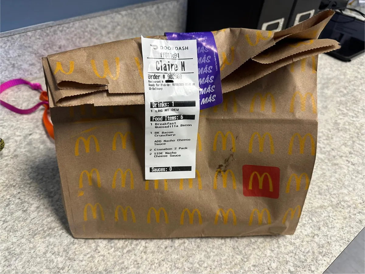I ordered Taco Bell on Doordash and it came to me in a McDonalds bag