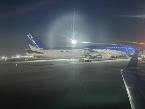 Parked next to Bibi’s plane on the tarmac at JFK right now