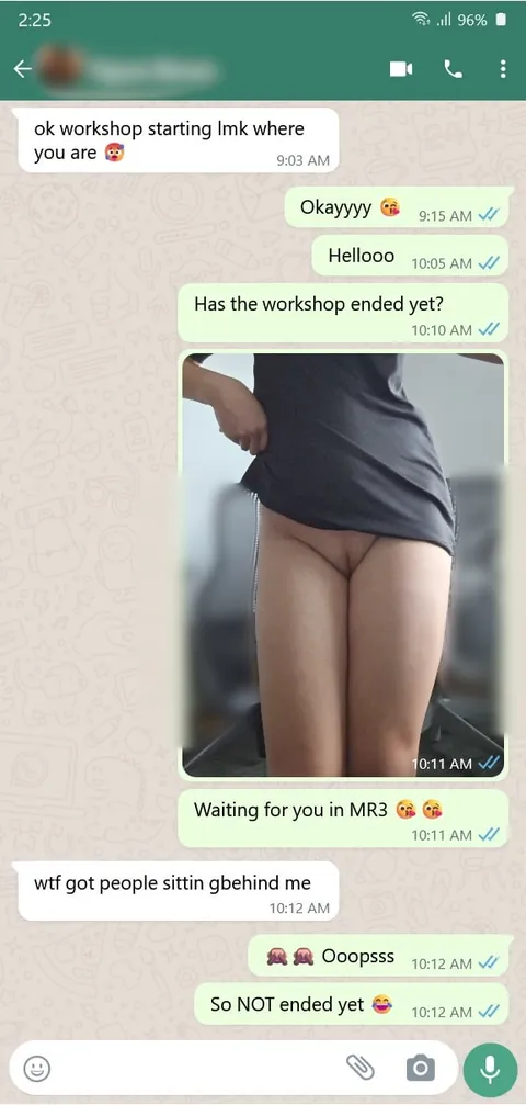 [F] Always look over your shoulder before opening a text from me :)