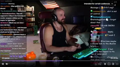 Tectone says a slur multiple times on stream