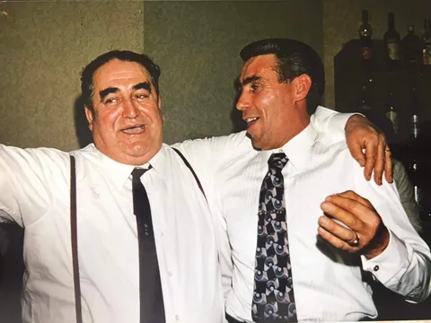 My great-grandfathers celebrating my grandparents' wedding (1970)