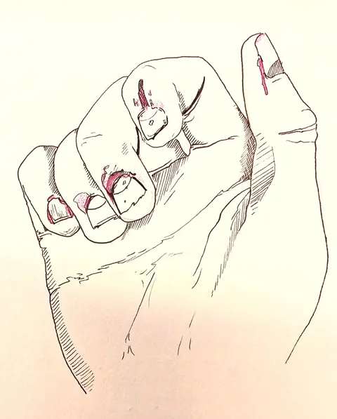 Stress, me, ink and crayon, 2020