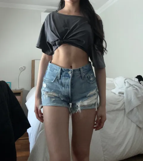 my petite ass in some little high waisted shorts ;) [f]